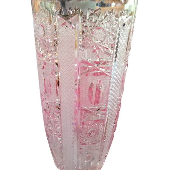 Vintage Bohemian crystal vase from Czech Republic Queen Lace - Picture 13 of 16